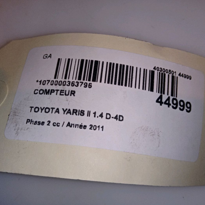 Compteur occasion TOYOTA YARIS II Phase 2 01-2009->05-2011 1.4 D-4D 90ch 838000DG70 4