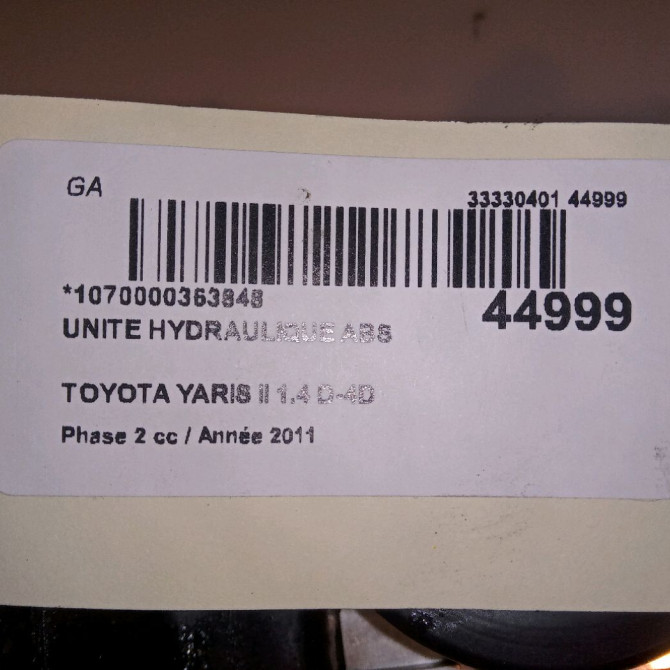 Unité hydraulique ABS occasion TOYOTA YARIS II Phase 2 01-2009->05-2011 1.4 D-4D 90ch 440500D200 5