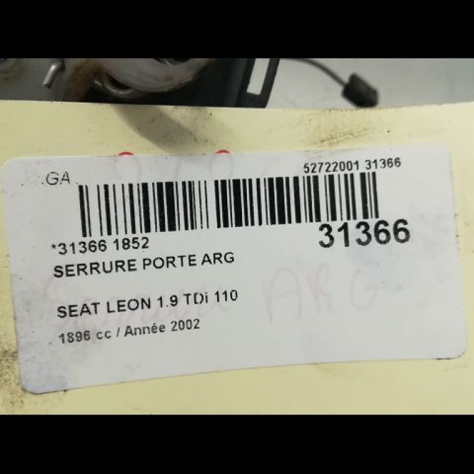 Serrure porte arg occasion SEAT LEON I Phase 1 04-2000->10-2006 3B4839015A 5
