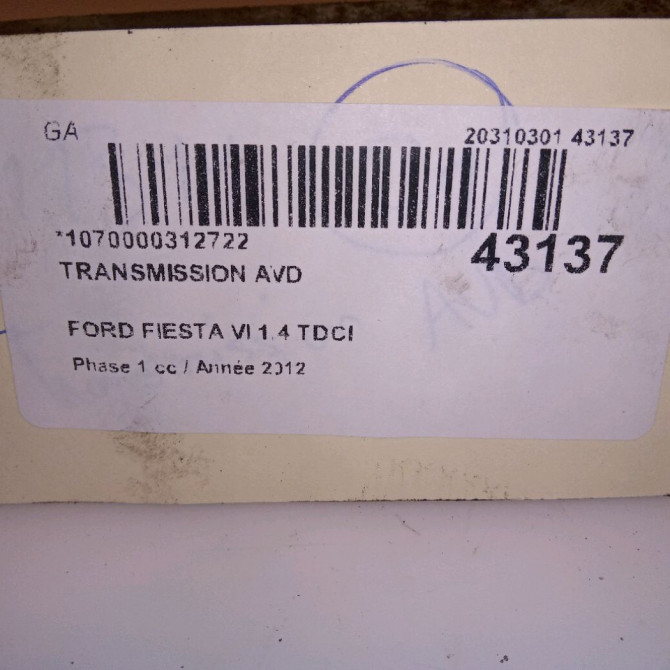 Transmission avant droite occasion FORD FIESTA VI Phase 1 10-2008->11-2012 1.4 TDCI 70ch 2002893 3