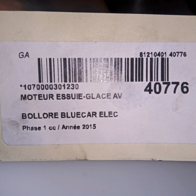 Moteur essuie-glace avant occasion BOLLORE BLUECAR Phase 1 01-2011->... ELEC 4