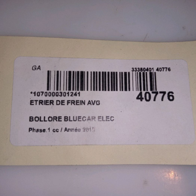 Etrier de frein avant gauche occasion BOLLORE BLUECAR Phase 1 01-2011->... ELEC 4