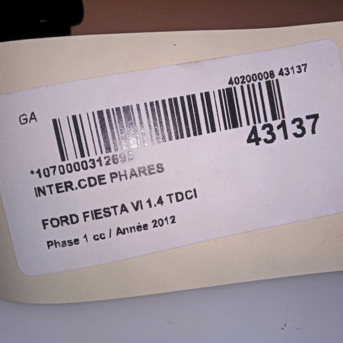 Interrupteur commande de phares occasion FORD FIESTA VI Phase 1 10-2008->11-2012 1.4 TDCI 70ch 1515202 4