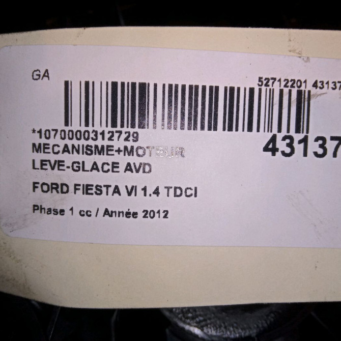 Mecanisme + moteur lève-glace avant droit occasion FORD FIESTA VI Phase 1 10-2008->11-2012 1.4 TDCI 70ch 1837993 4