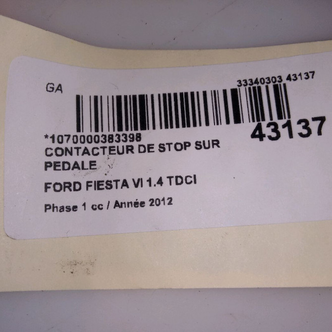 occasion FORD FIESTA VI Phase 1 10-2008->11-2012 1.4 TDCI 70ch 4