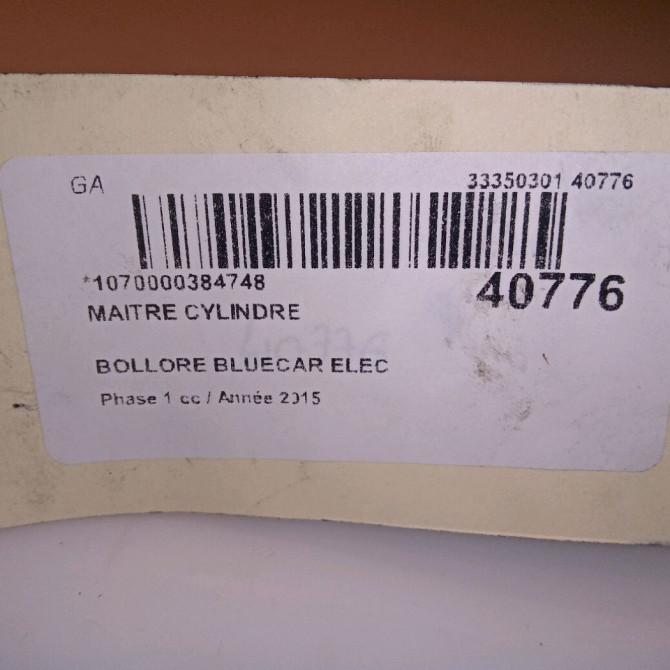 Maitre cylindre occasion BOLLORE BLUECAR Phase 1 01-2011->... ELEC 4