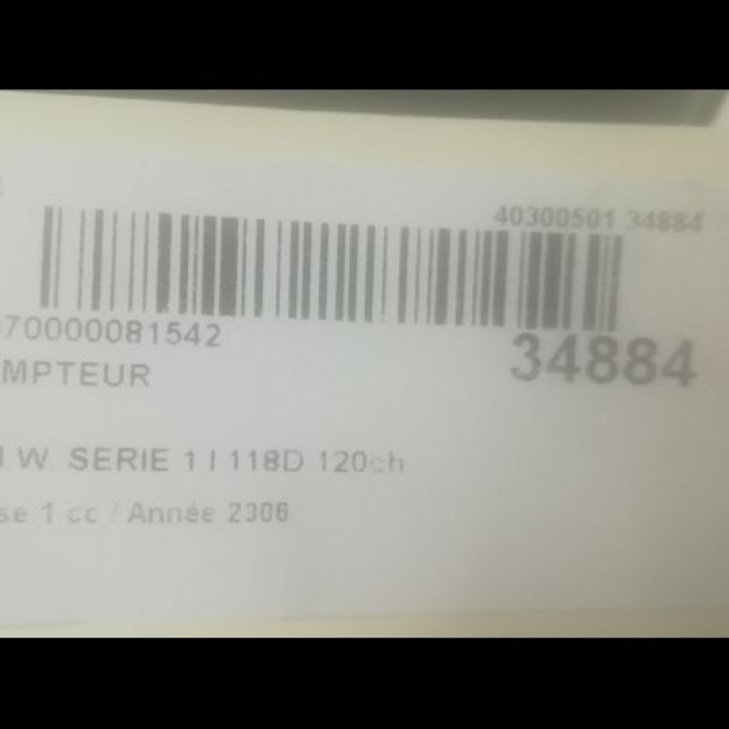 Compteur occasion B.M.W. SERIE 1 I Phase 1 01-2007->07-2011 118D 120ch 62109283802 3