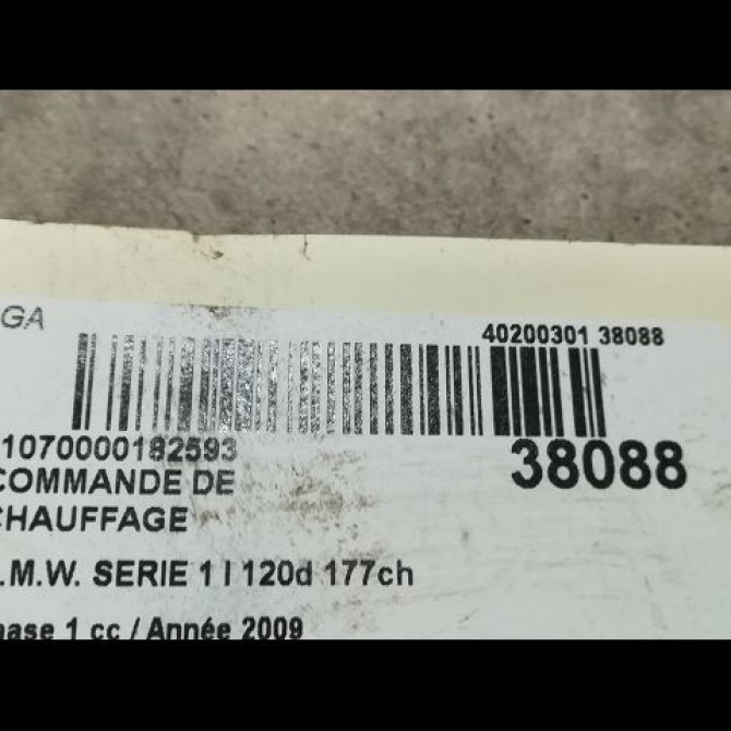 Commande de chauffage occasion B.M.W. SERIE 1 I Phase 1 01-2007->07-2011 120d 177ch 64119313740 3
