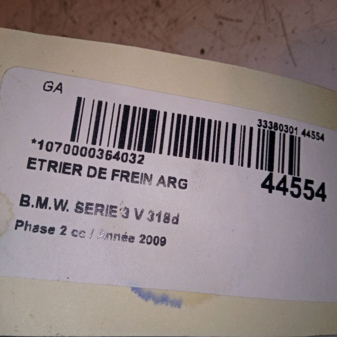 Etrier de frein arrière gauche occasion B.M.W. SERIE 3 V Phase 2 09-2008->12-2011 318d 34216768697 4