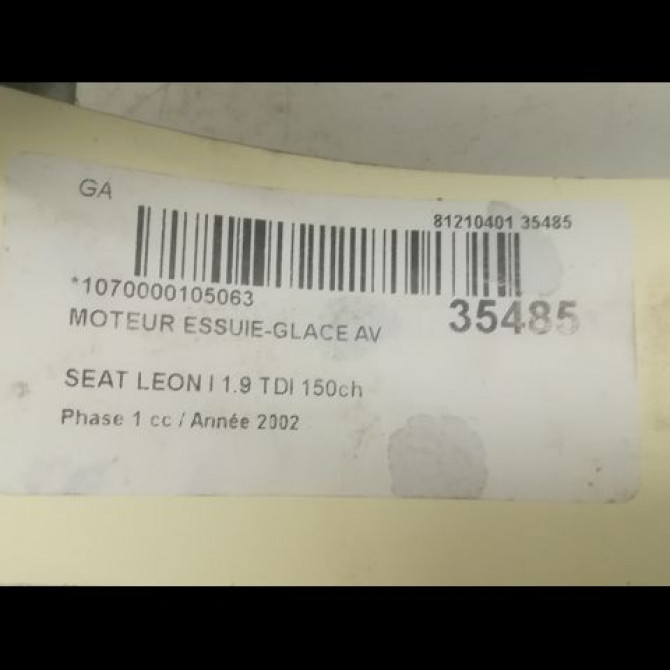 Moteur essuie-glace avant occasion SEAT LEON I Phase 1 04-2000->10-2006 1.9 TDI 150ch 1J1955113C 3