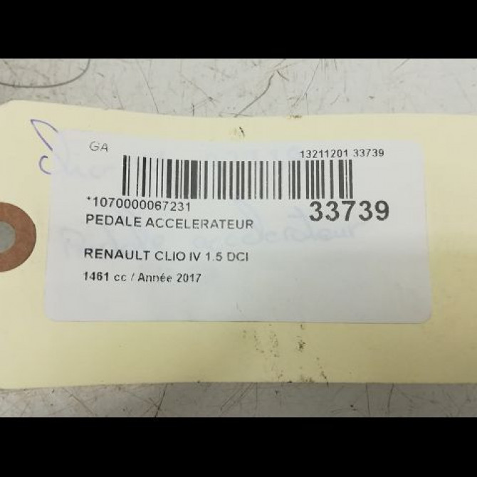 Pedale accelerateur occasion RENAULT CLIO IV Phase 1 07-2012->... 1.5 DCI 90ch 180026380R 4