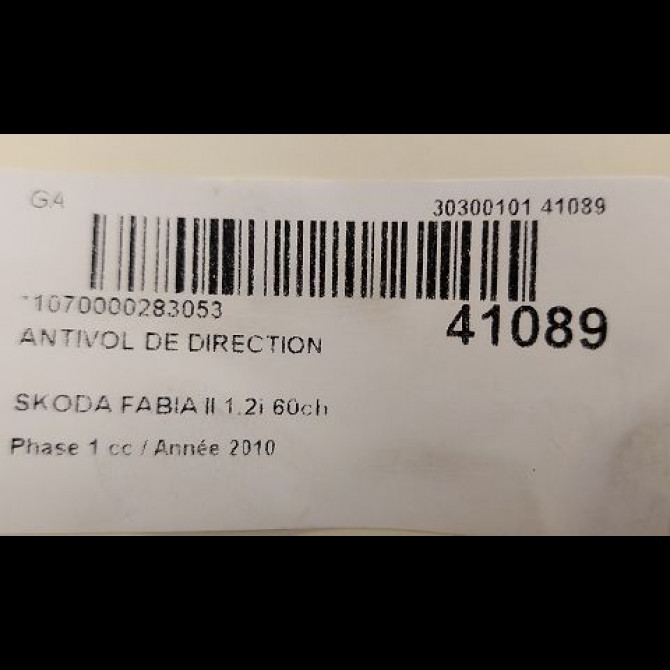 Antivol de direction occasion SKODA FABIA II Phase 1 05-2007->03-2010 1.2i 60ch 4B0905851B 3