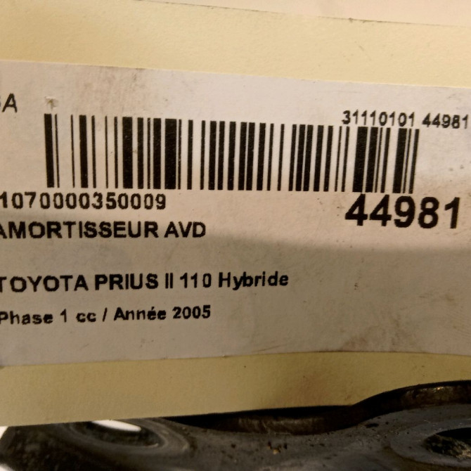 Amortisseur avant droit occasion TOYOTA PRIUS II Phase 1 03-2004->11-2009 110 Hybride 4851049685 5