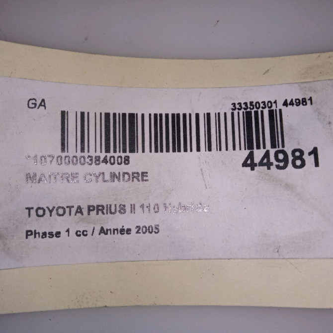 Maitre cylindre occasion TOYOTA PRIUS II Phase 1 03-2004->11-2009 110 Hybride 4720147040 6