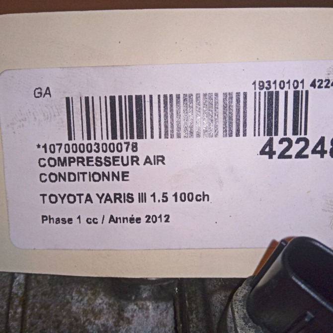 Compresseur air conditionne occasion TOYOTA YARIS III YARIS III Phase 1 2011-03-01->2015-04-30 1.5 100ch 8837052010 7