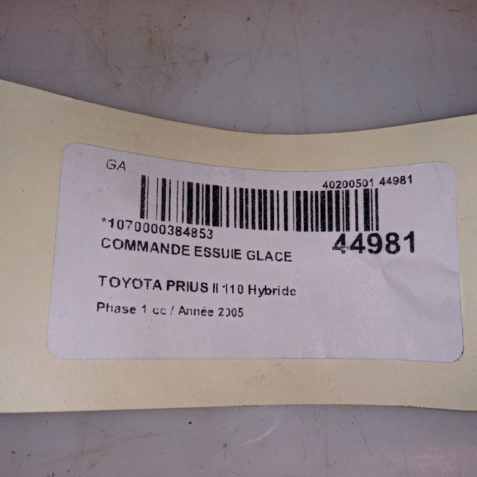 Commande essuie glace occasion TOYOTA PRIUS II Phase 1 03-2004->11-2009 110 Hybride 8465247040 5