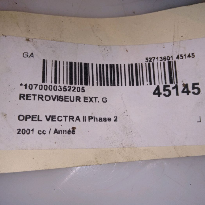 Retroviseur exterieur gauche occasion OPEL VECTRA II Phase 2 02-1999->06-2002 9134809 5