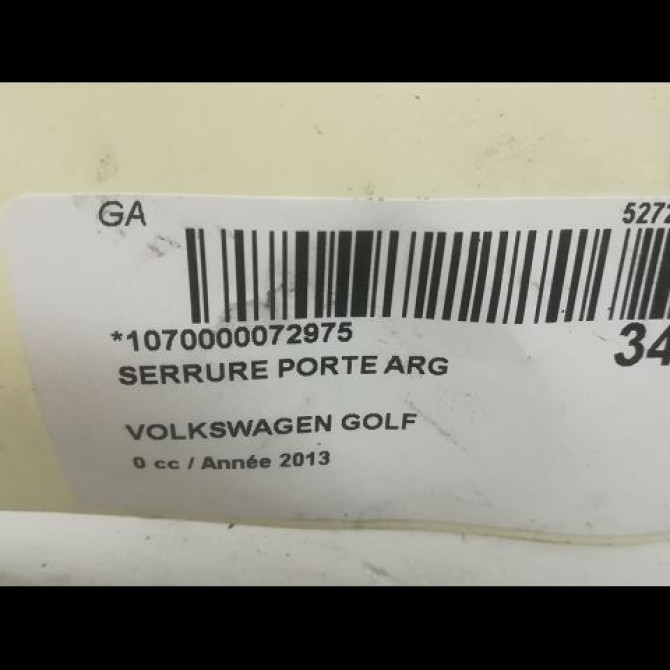 Serrure porte arg occasion VOLKSWAGEN GOLF III Phase 1 01-1992->12-1997 1.9 TD 1H4839015G 4