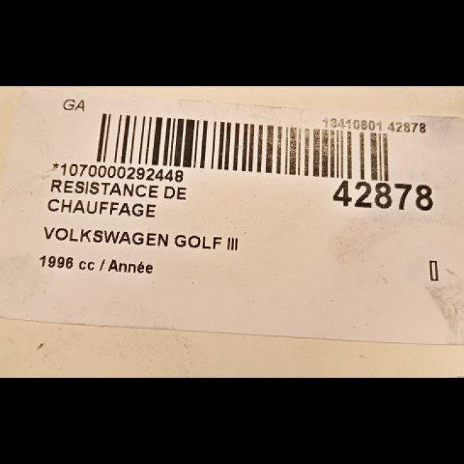 Resistance de chauffage occasion VOLKSWAGEN GOLF III Phase 1 01-1992->12-1997 3