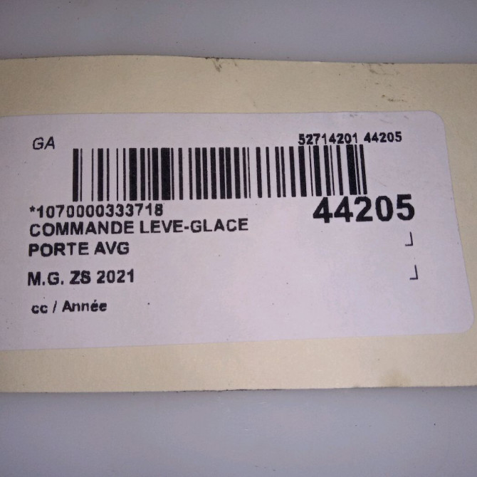 Commande lève-glace porte avant gauche occasion M.G. ZS 5
