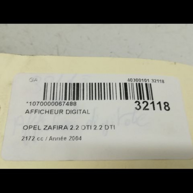 Afficheur digital occasion OPEL ZAFIRA I Phase 1 03-1999->07-2005 24435537 5