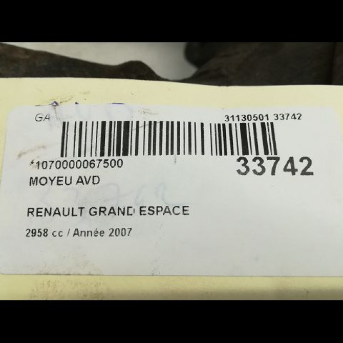 Moyeu avd occasion RENAULT ESPACE IV Phase 1 09-2002->03-2006 3.0 DCI 402109697R 5