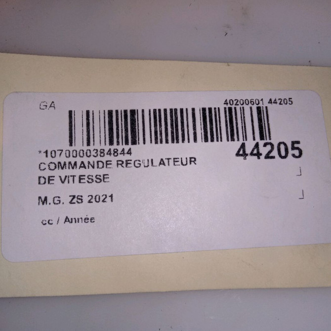 Commande regulateur de vitesse occasion M.G. ZS 5