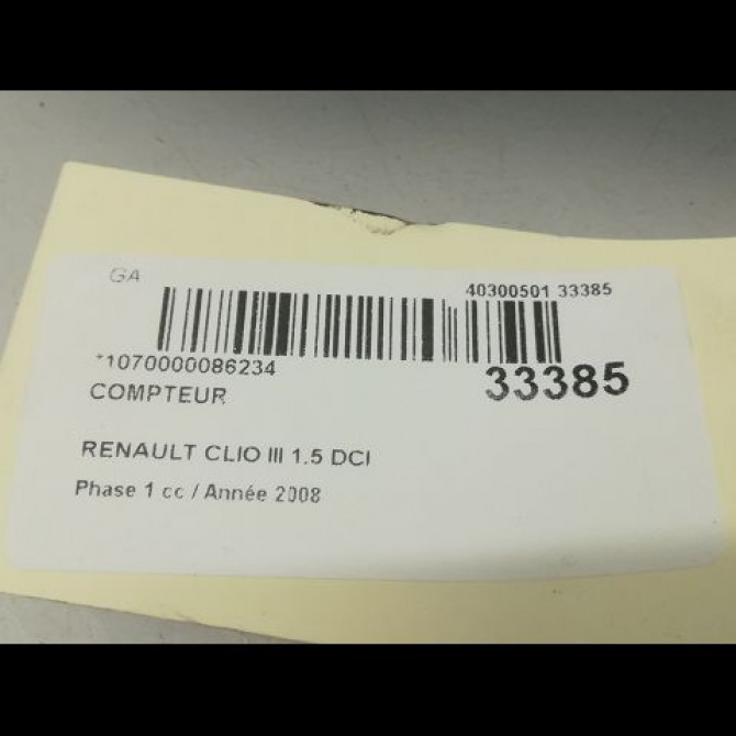 Compteur occasion RENAULT CLIO III Phase 1 09-2005->03-2009 1.5 DCI 70ch 8201060289 4