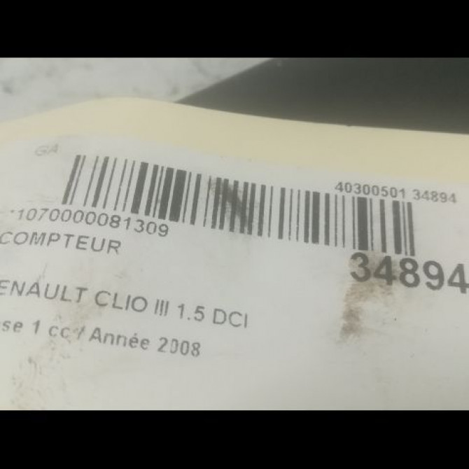Compteur occasion RENAULT CLIO III Phase 1 09-2005->03-2009 1.5 DCI 70ch 8201060289 3