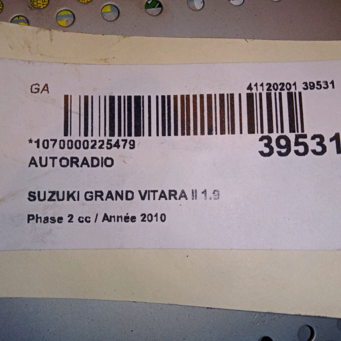 Autoradio occasion SUZUKI GRAND VITARA II Phase 1 04-1995->04-1999 1.9 DDiS 129ch 3910165JC1ZCA 4