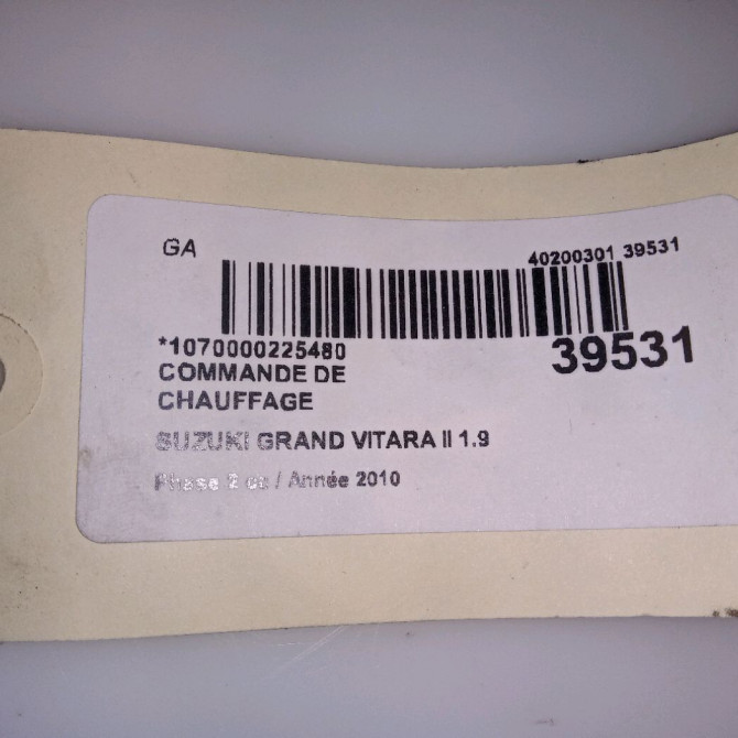 Commande de chauffage occasion SUZUKI GRAND VITARA II Phase 1 04-1995->04-1999 1.9 DDiS 129ch 3951065JH4CAT 4