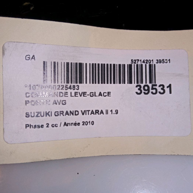 Commande lève-glace porte avant gauche occasion SUZUKI GRAND VITARA II Phase 1 04-1995->04-1999 1.9 DDiS 129ch 3799064J20 4
