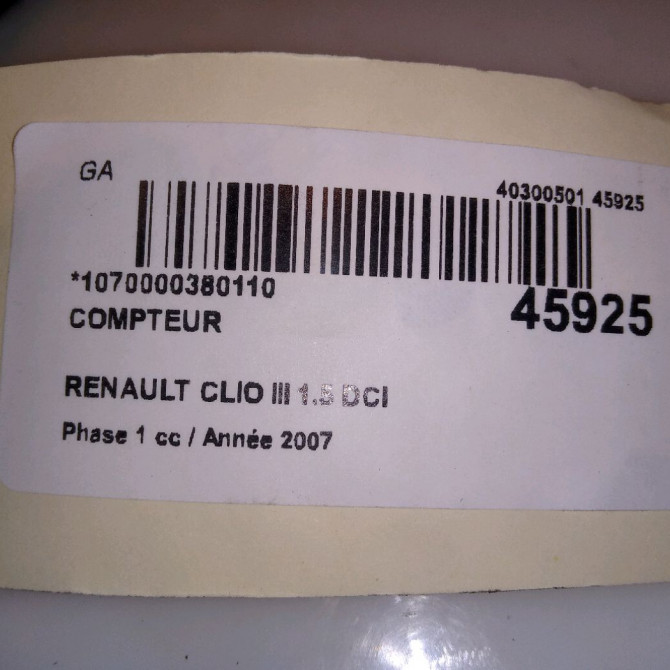 Compteur occasion RENAULT CLIO III Phase 1 09-2005->03-2009 1.5 DCI 70ch 8201060289 4