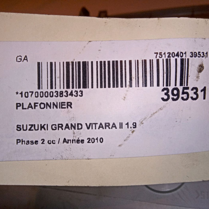 Plafonnier occasion SUZUKI GRAND VITARA II Phase 1 04-1995->04-1999 1.9 DDiS 129ch 3621065J036GS 4