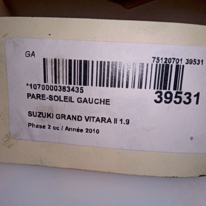 Pare-soleil gauche occasion SUZUKI GRAND VITARA II Phase 1 04-1995->04-1999 1.9 DDiS 129ch 8480277K41J0T 3