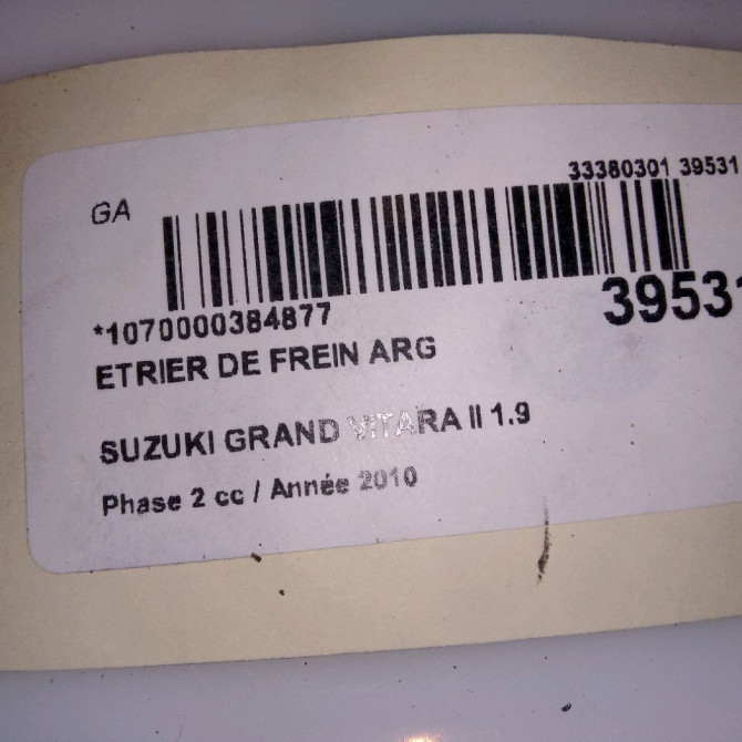 Etrier de frein arrière gauche occasion SUZUKI GRAND VITARA II Phase 1 04-1995->04-1999 1.9 DDiS 129ch 5540277K02999 4