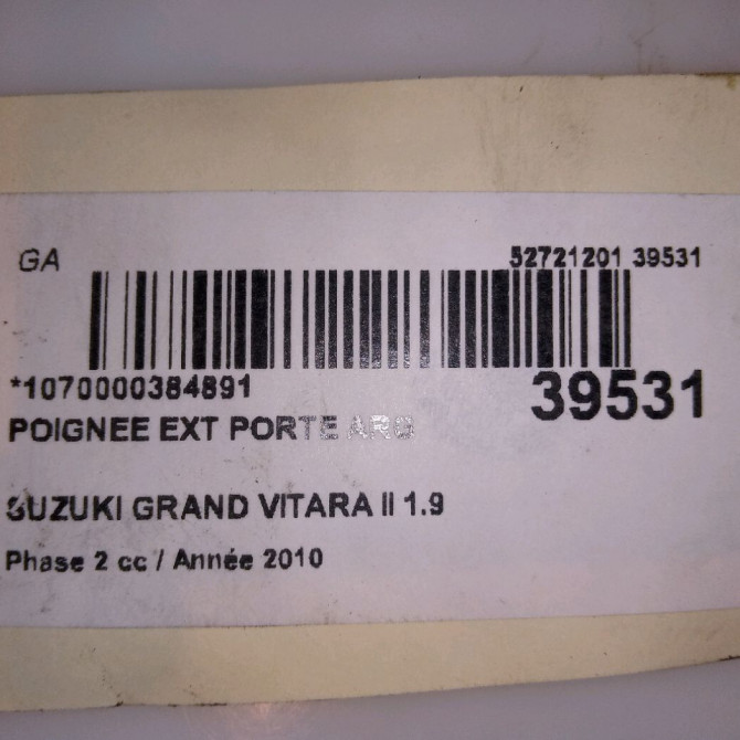 Poignee ext porte arg occasion SUZUKI GRAND VITARA II Phase 1 04-1995->04-1999 1.9 DDiS 129ch 8281263J0026U 4