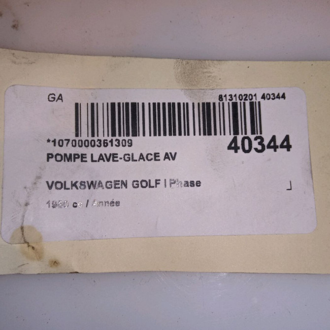 Pompe lave-glace avant occasion VOLKSWAGEN GOLF I Phase 2 07-1980->01-1984 4