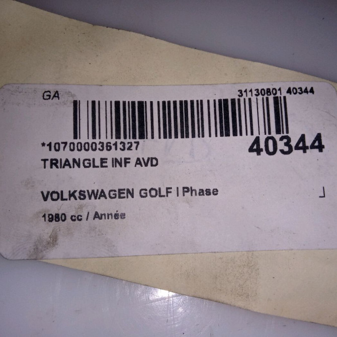 Triangle inf avd occasion VOLKSWAGEN GOLF I Phase 2 07-1980->01-1984 4