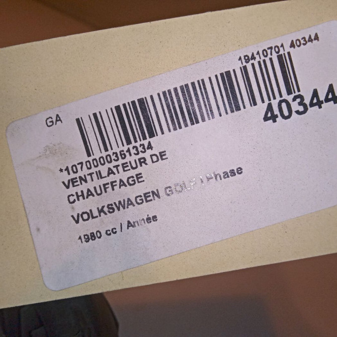 Ventilateur de chauffage occasion VOLKSWAGEN GOLF I Phase 2 07-1980->01-1984 5