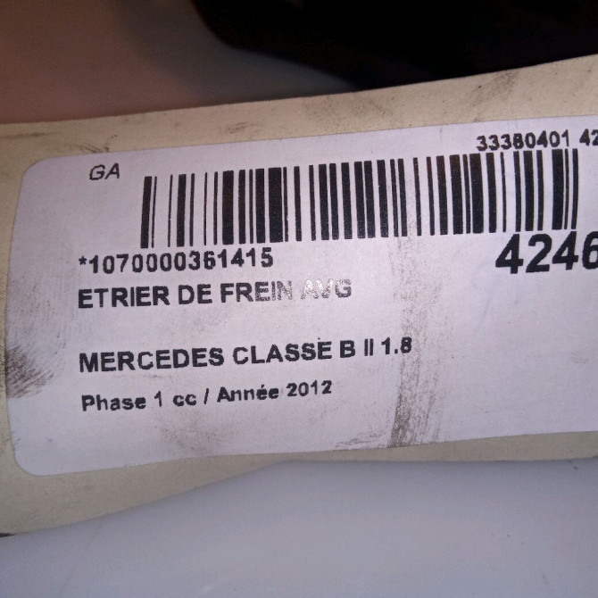 Etrier de frein avant gauche occasion MERCEDES CLASSE B II Phase 1 04-1995->04-1999 1.8 CDI 136ch 4217381 4