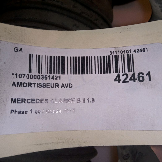 Amortisseur avant droit occasion MERCEDES CLASSE B II Phase 1 04-1995->04-1999 1.8 CDI 136ch 2463233400 5