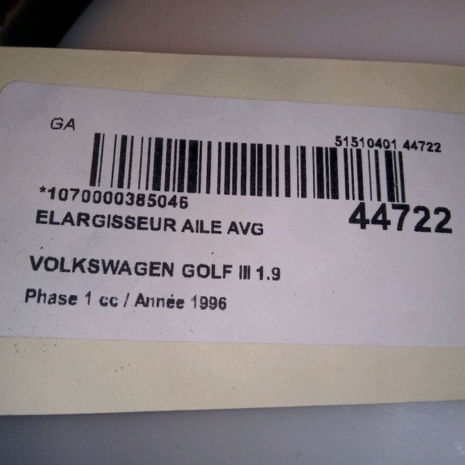 Elargisseur aile avg occasion VOLKSWAGEN GOLF III Phase 1 01-1992->12-1997 1.9 TDI 90ch 1H0853717AB41 4