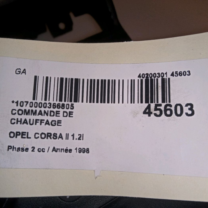 Commande de chauffage occasion OPEL CORSA II Phase 2 04-1997->10-2000 1.2i 9198555 4
