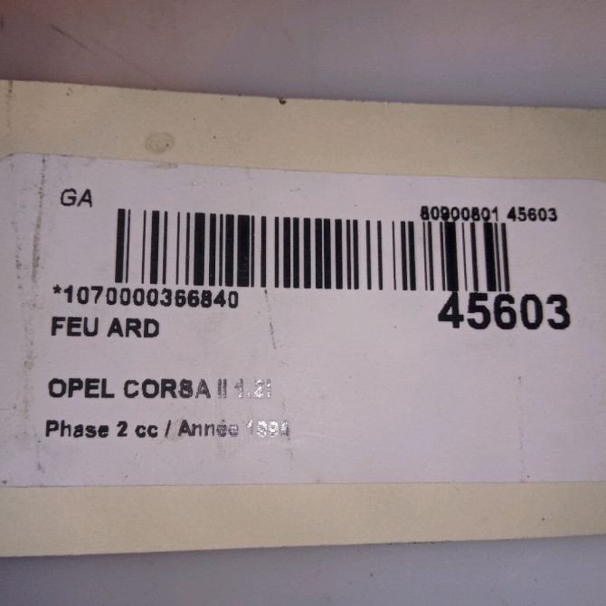 Feu arrière droit occasion OPEL CORSA II Phase 2 04-1997->10-2000 1.2i 90444811 4