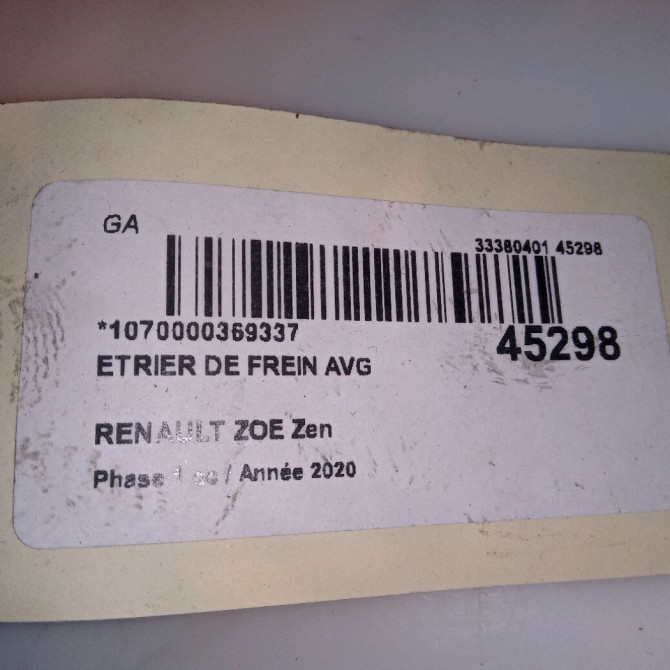 Etrier de frein avant gauche occasion RENAULT ZOE Phase 1 10-2012->... Zen 4