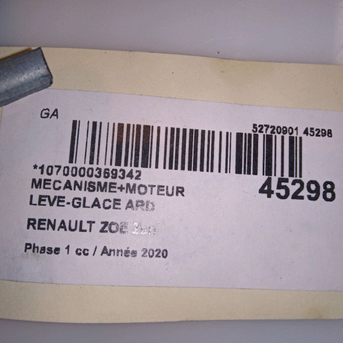 Mecanisme+moteur leve-glace ard occasion RENAULT ZOE Phase 1 10-2012->... Zen 4