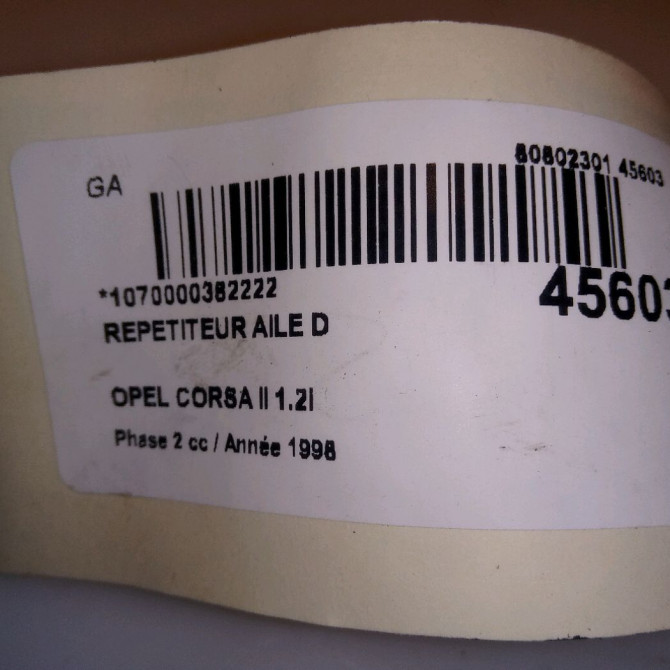 Répétiteur aile droite occasion OPEL CORSA II Phase 2 04-1997->10-2000 1.2i 4