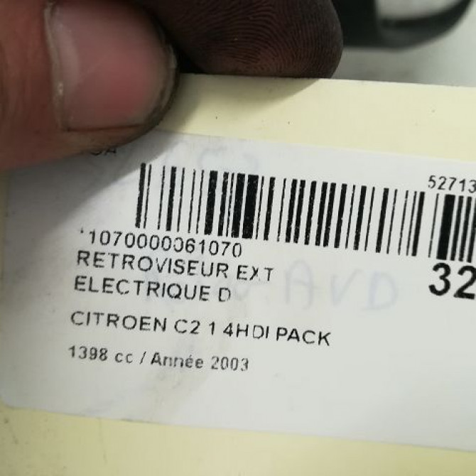 Retroviseur exterieur electrique droit occasion CITROEN C2 Phase 1 09-2003->10-2008 1.4 HDi 8149ZQ 5