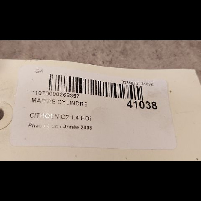 Maitre cylindre occasion CITROEN C2 Phase 1 09-2003->10-2008 1.4 HDi 4601T5 2